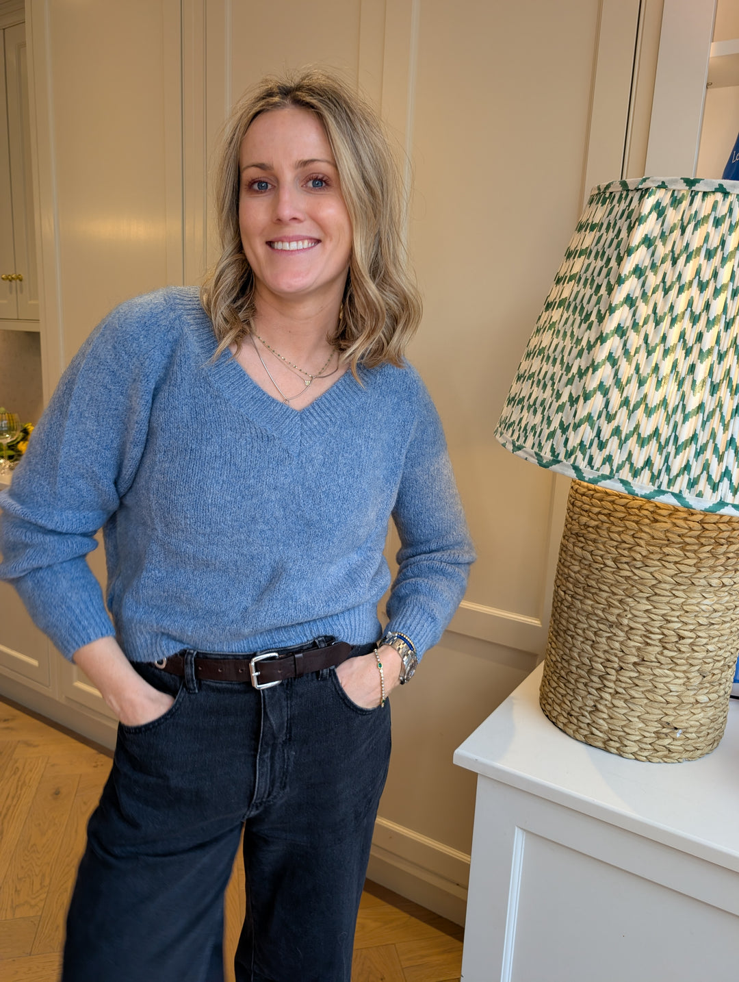 Mohair V Neck Knitted Sweater