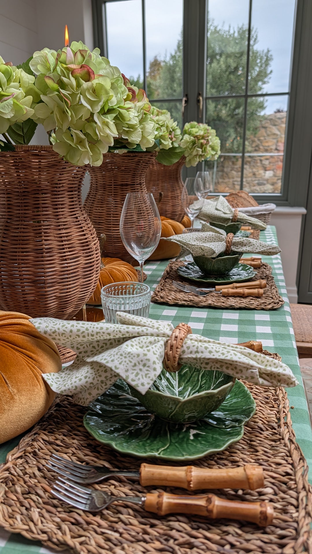 Gingham Green Rectangle Tablecloth