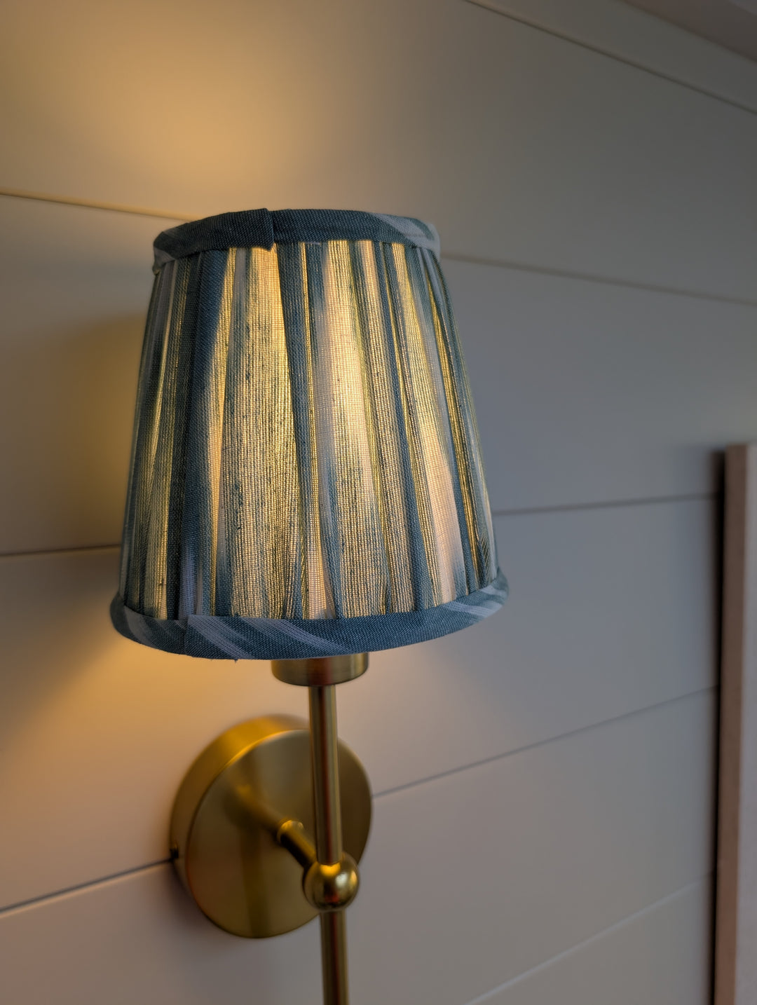 Sky Blue Ikat Pleated Lampshade-Lampshades-LNH Edit
