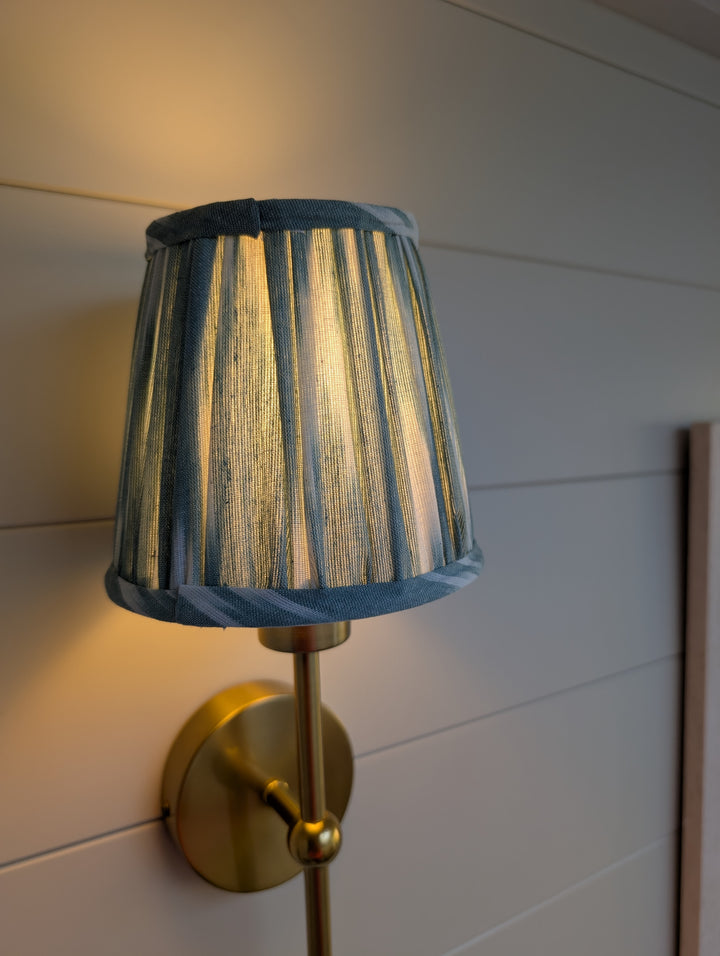 Sky Blue Ikat Pleated Lampshade-Lampshades-LNH Edit