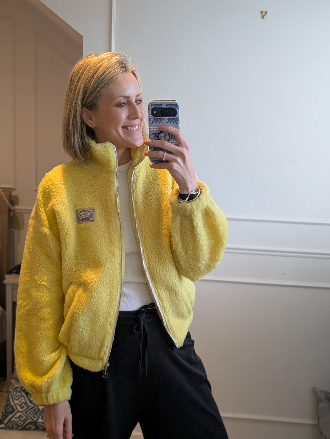 Yellow zip up Fleece