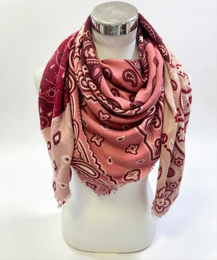 Large Pink Patchwork print Scarf