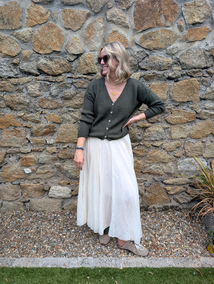 Mohair V Neck Knitted Cardigan