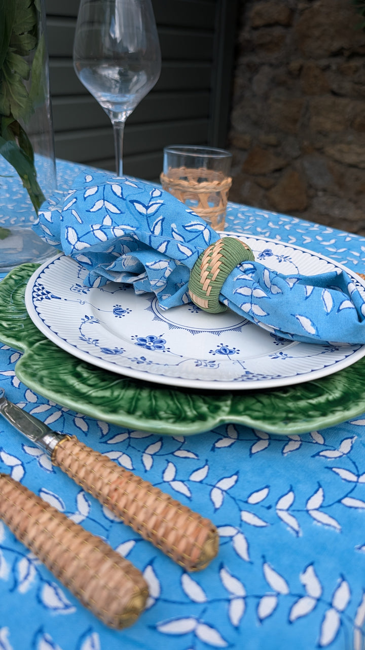 Tally Blue Rectangular Tablecloth