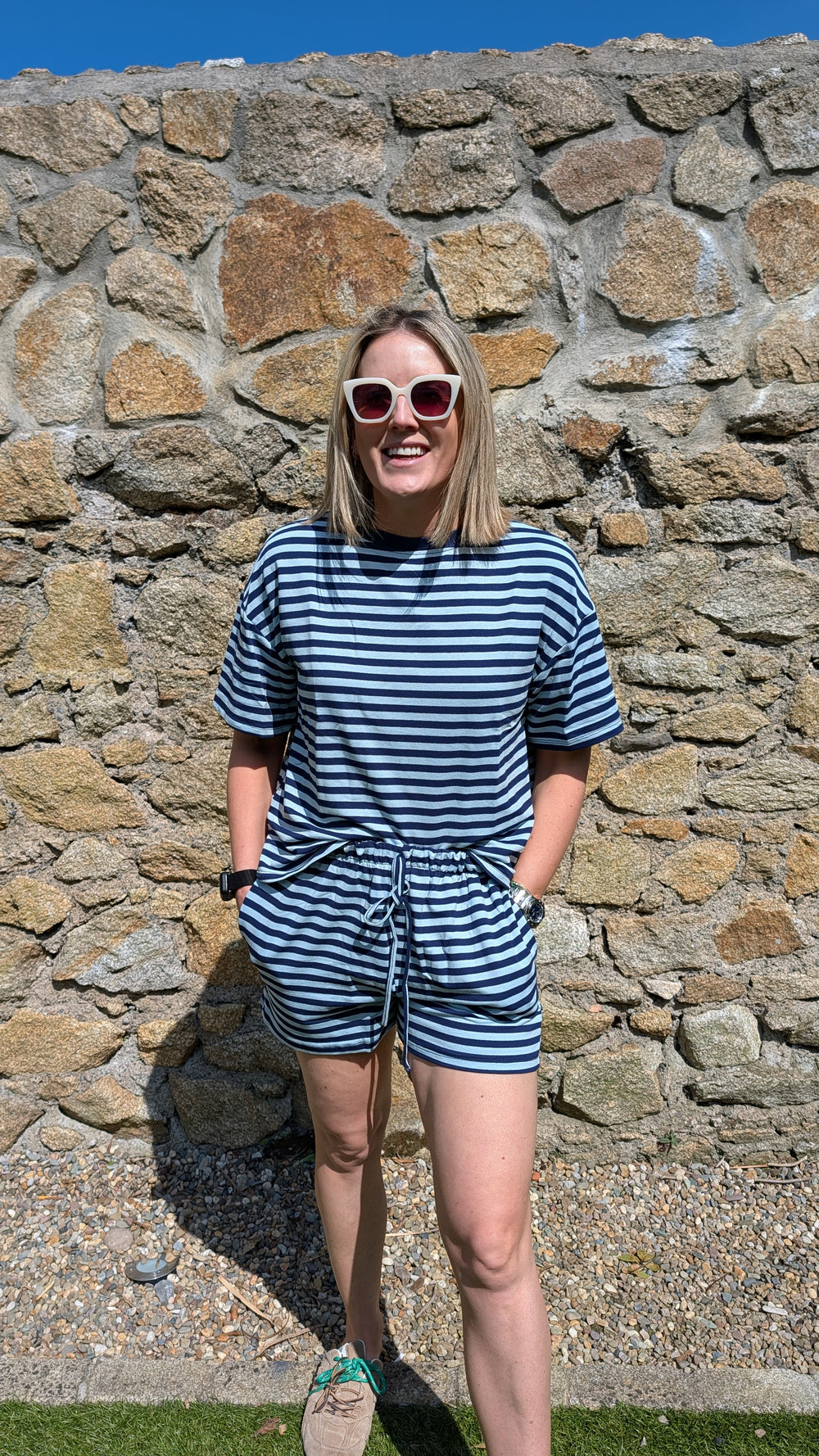 Blue Stripe T Shirt Set--LNH Edit