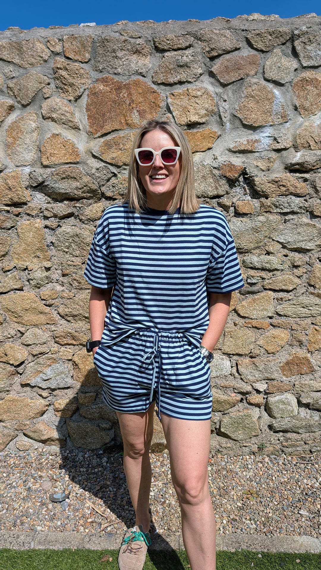 Blue Stripe T Shirt Set--LNH Edit