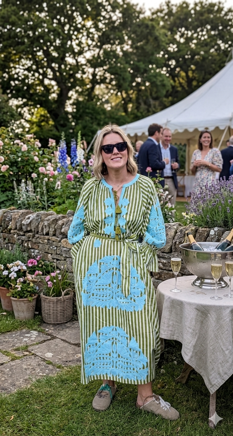 Simran dress Stripe Green LIMITED EDITION