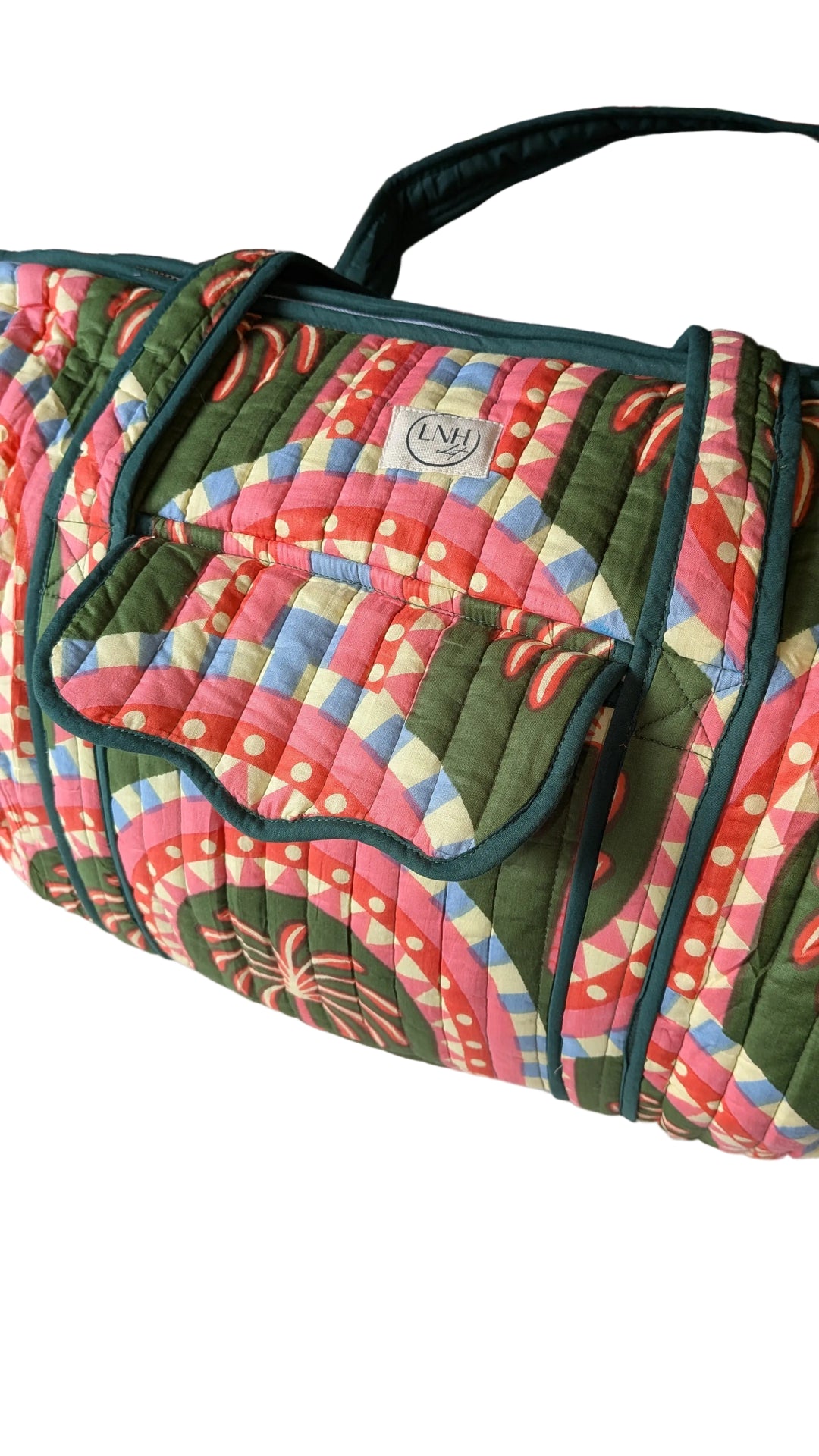 Green/Pink Large Duffle Bag