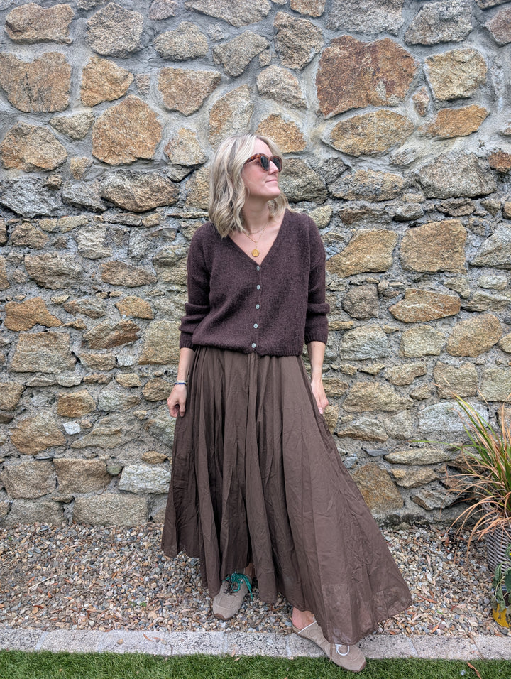 Mohair V Neck Knitted Cardigan