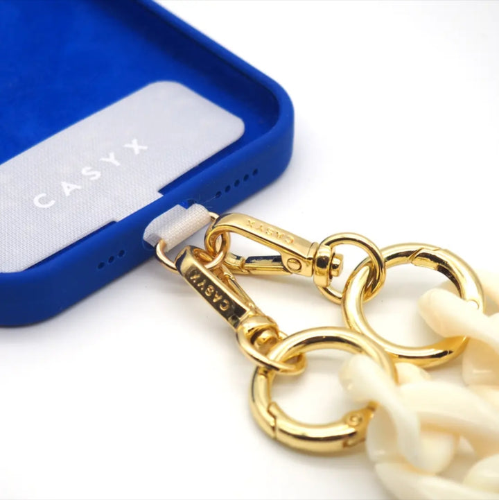 Cream Phone Chain with Universal Strap – Fits All Cases