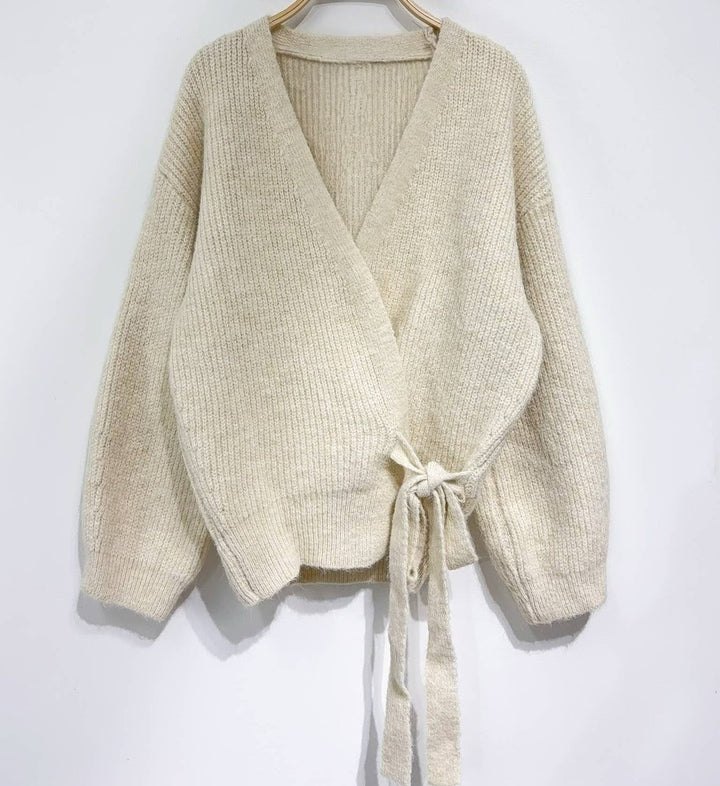 Cream Wrap-around cardigan
