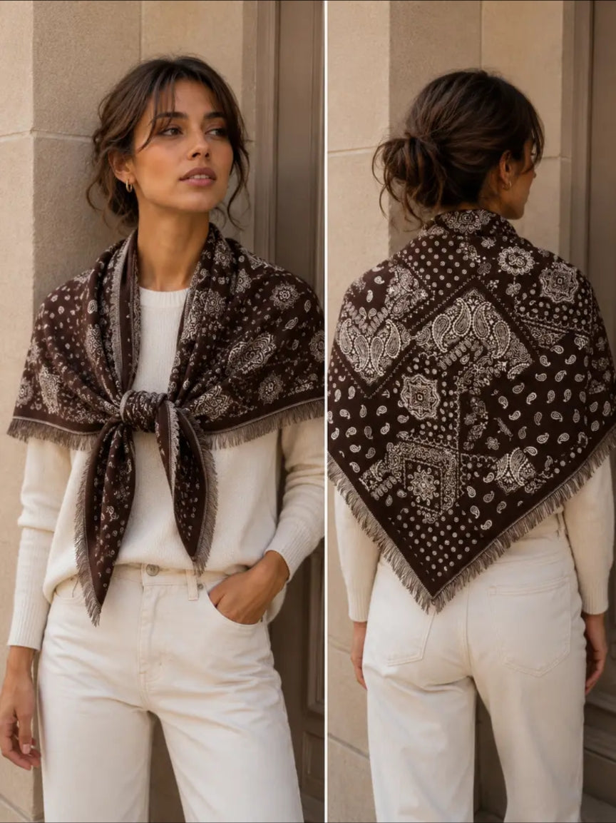 Large 2 in 1 Brown Scarf