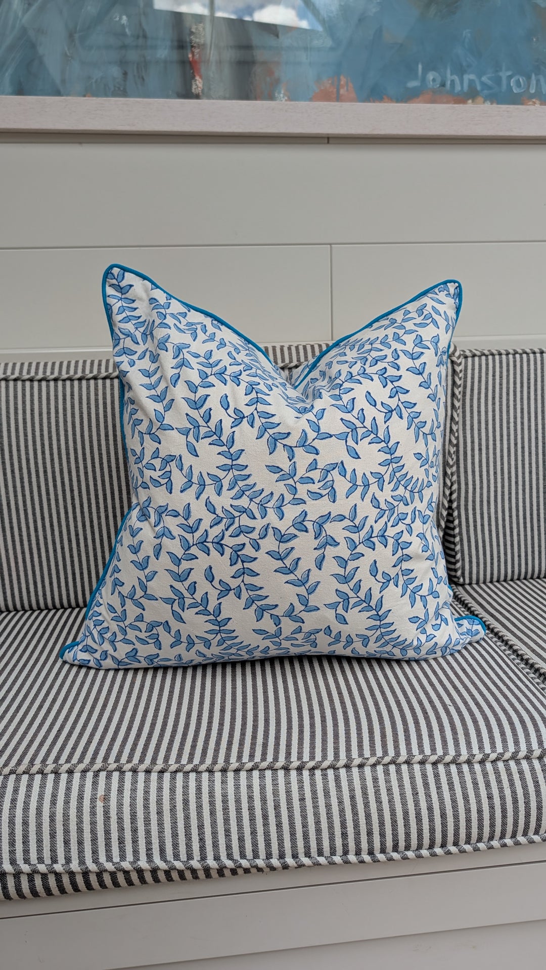 Tally Blue/White Cushion Cover