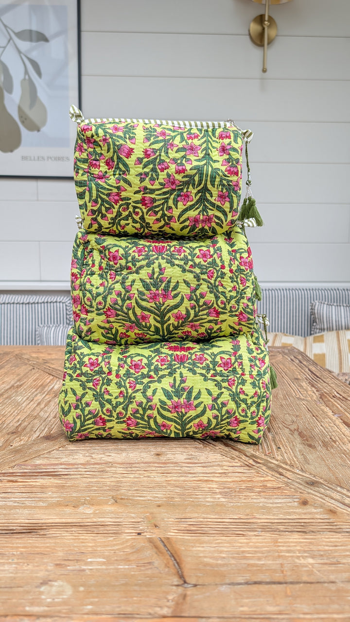 Judy Lime Cosmetic Bag- Set of 3