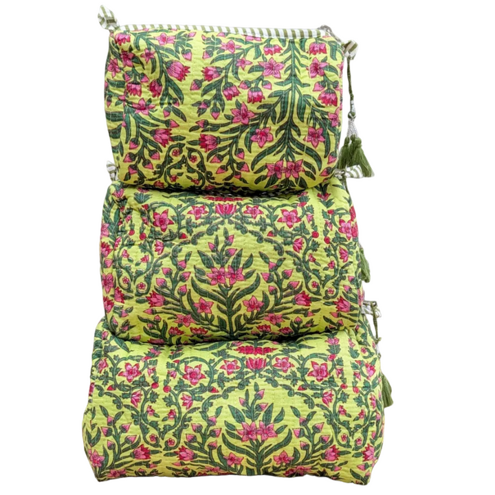 Judy Lime Cosmetic Bag- Set of 3