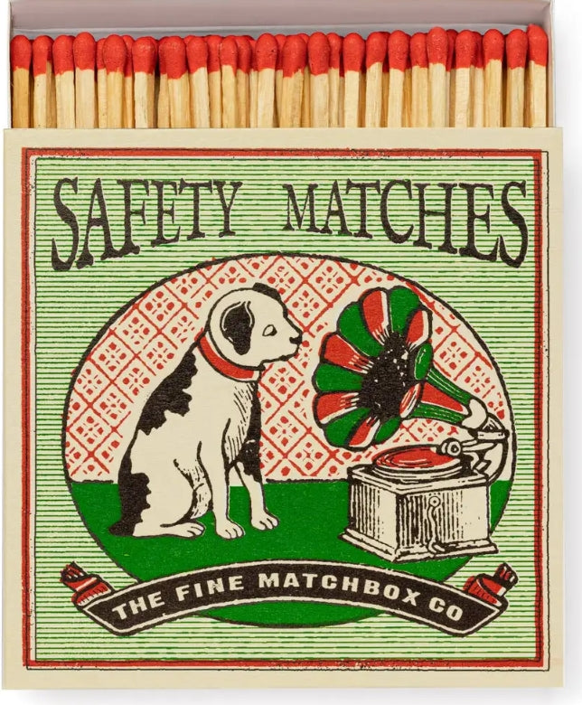 Dog and Gramaphone | Square - Safety Matches-Matches-LNH Edit
