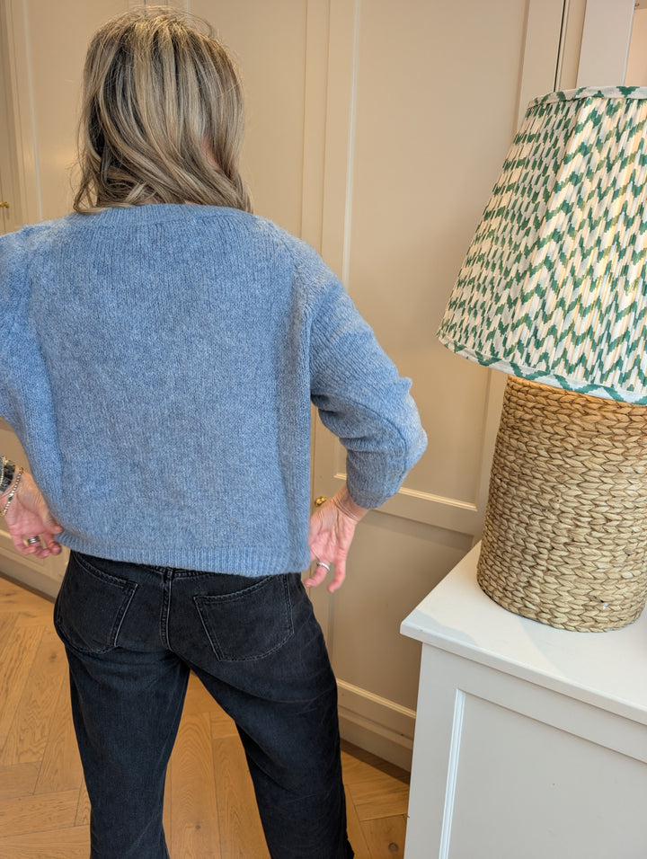 Mohair V Neck Knitted Sweater