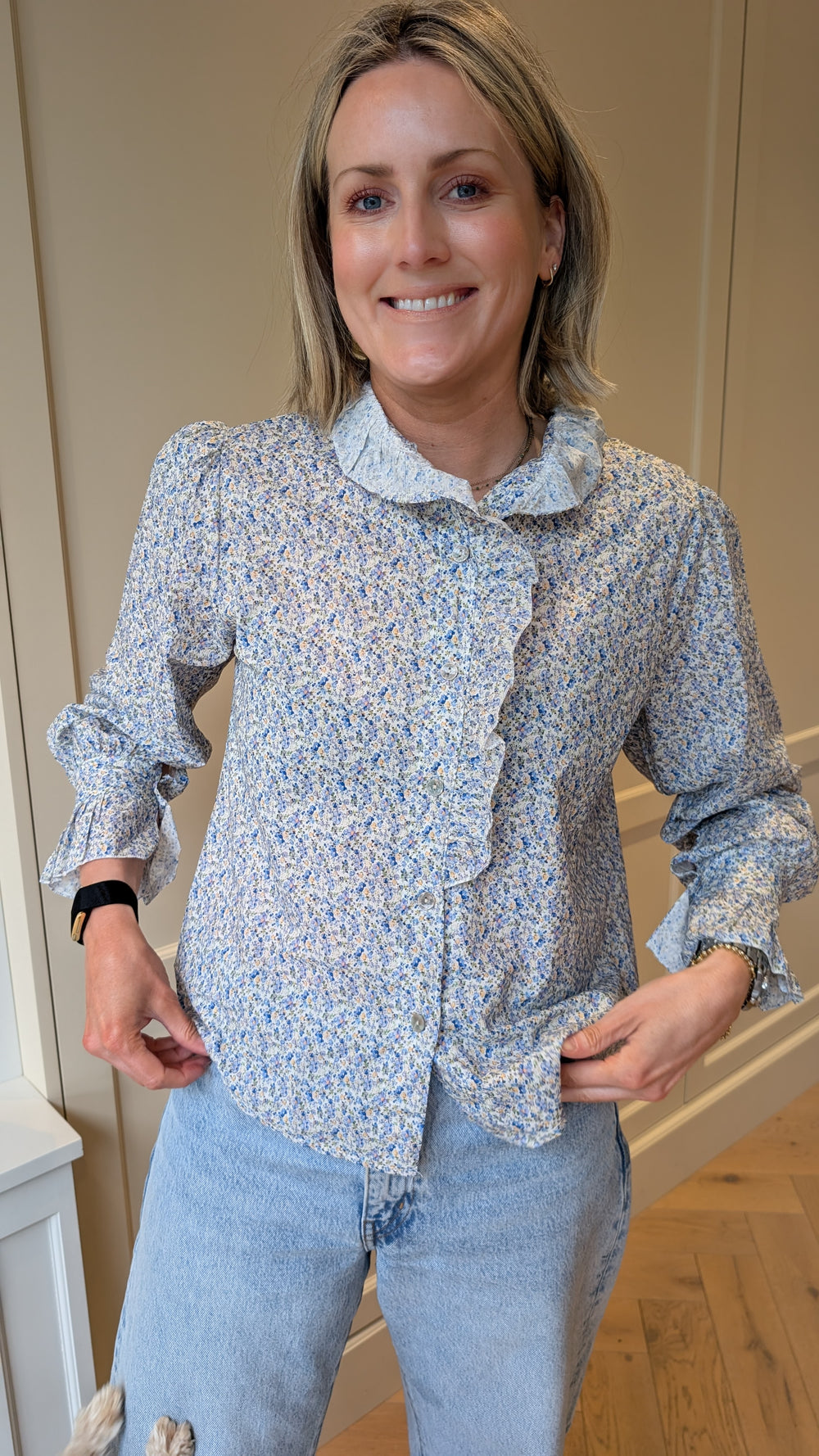 Floral Blue Blouse-Shirts & Tops-LNH Edit