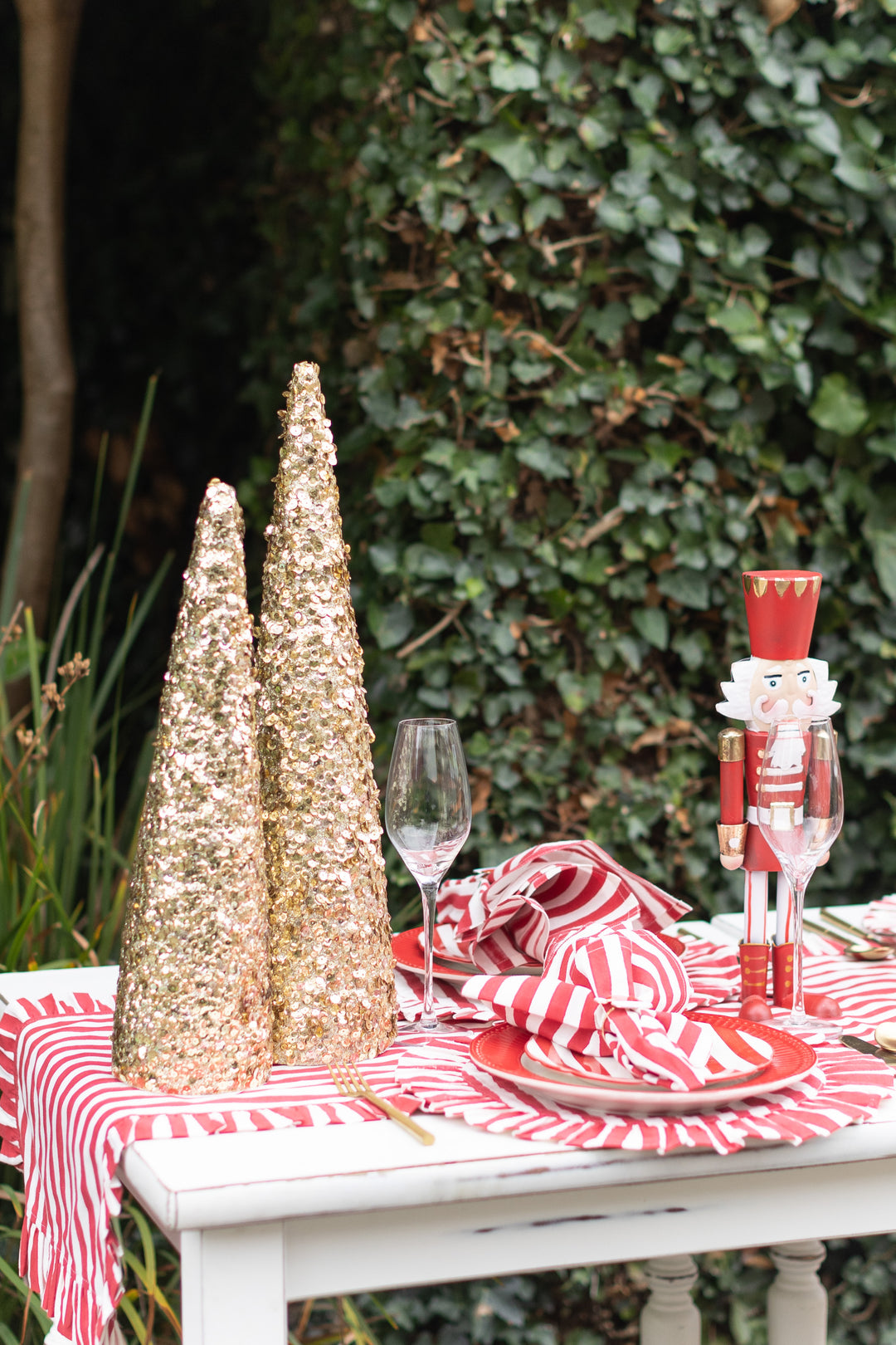 Gold Sequin Cone Tree – 2 Sizes, Sold Individually