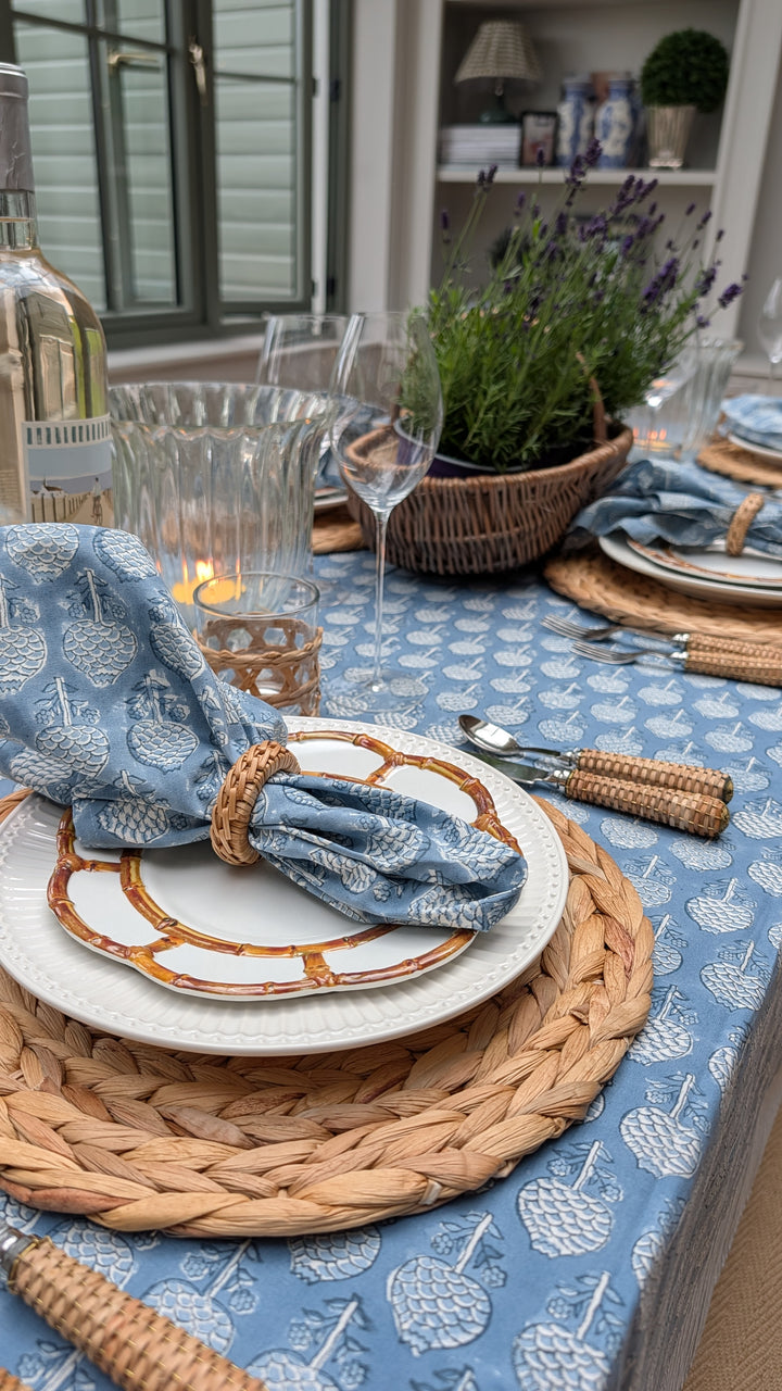 Mona Blue Rectangular Tablecloth