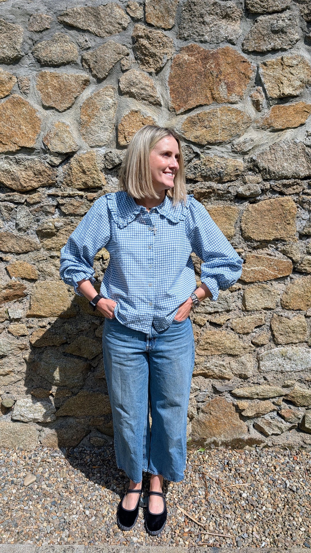 Blue gingham Blouse-Shirts & Tops-LNH Edit