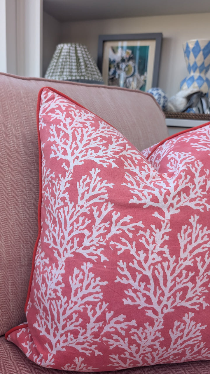 Coral Cushion Cover Coral