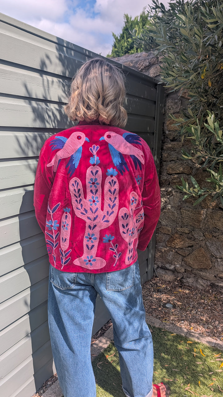 Embroidered Velvet Suzani Jacket | No. 083-Jackets &amp; Coats-LNH Edit