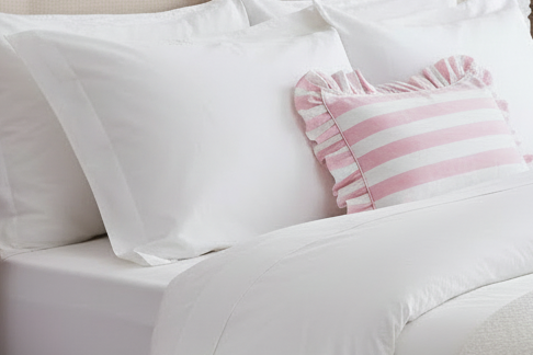 Pink stripe Frill Lumbar Cushion Cover