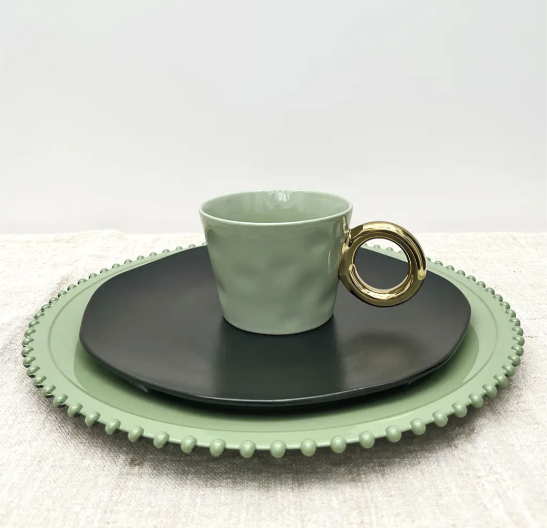 Green beaded Charger, sold Individually