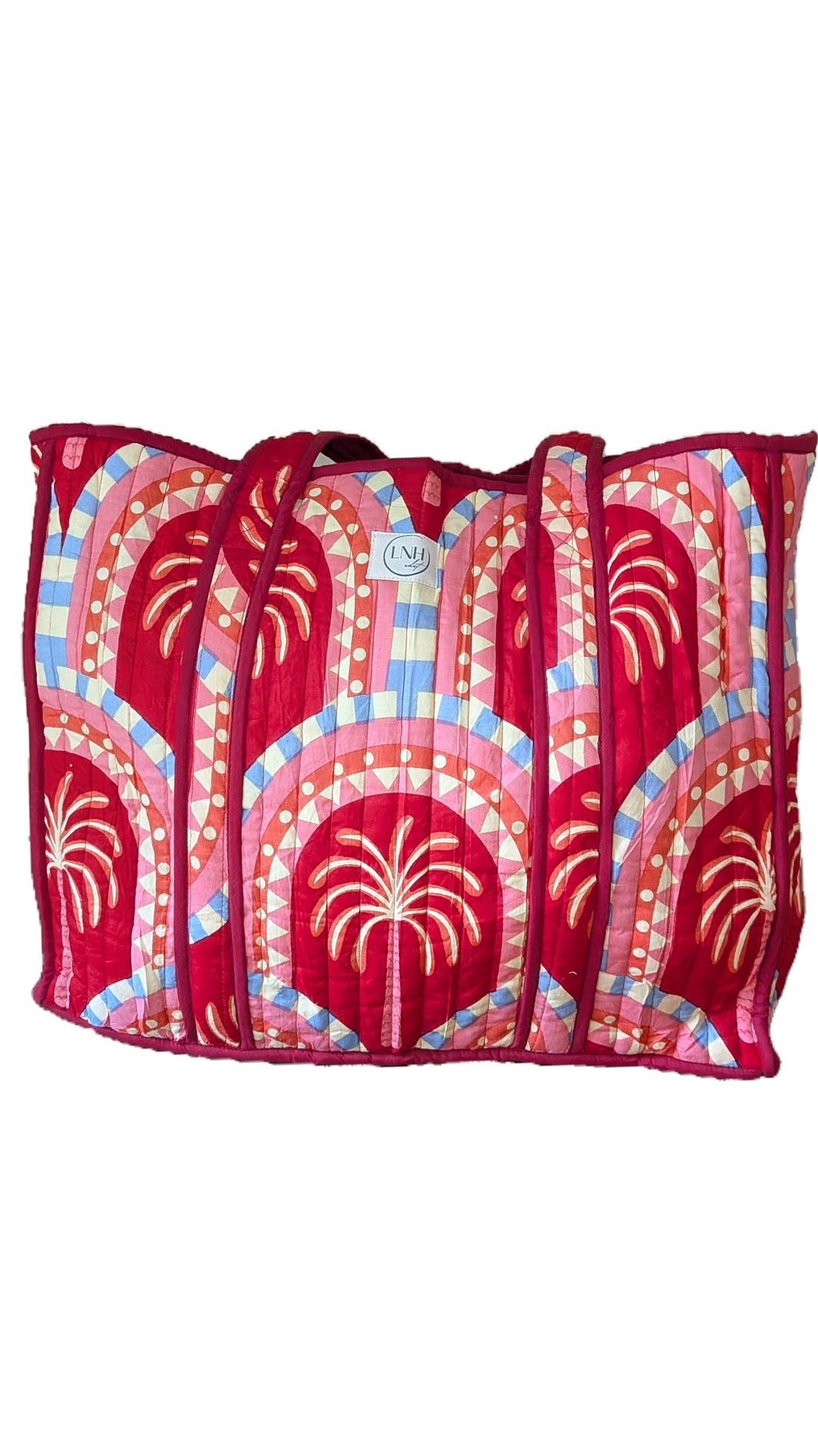 Pink palm Tote
