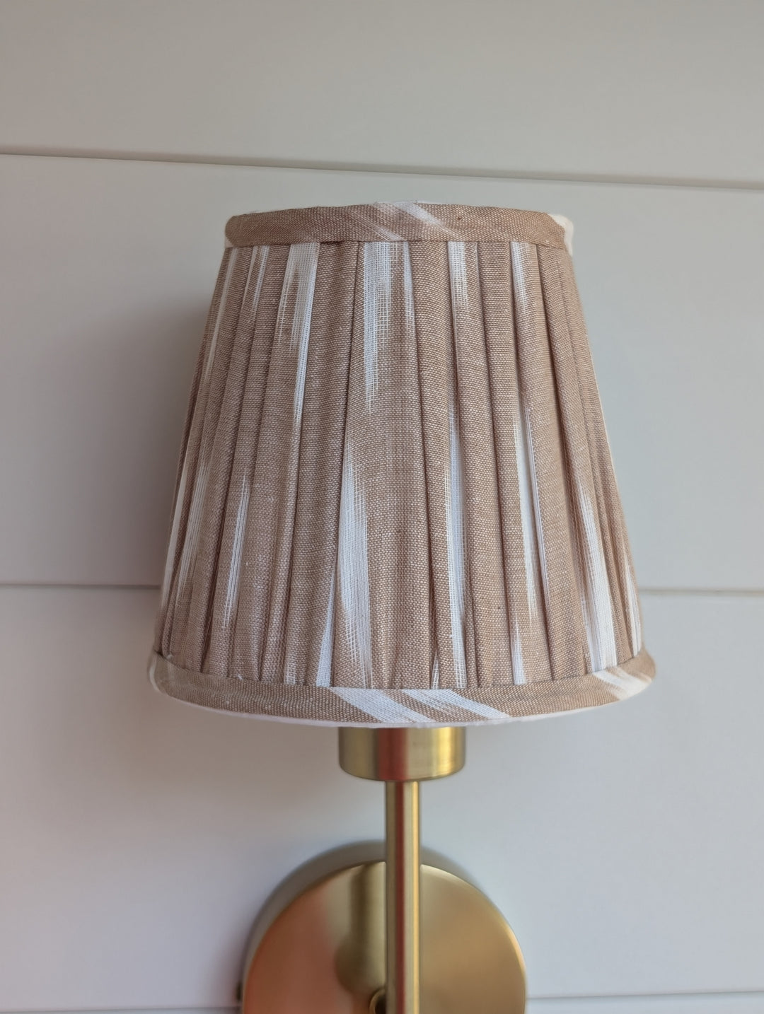 Beige Ikat Pleated Lampshade