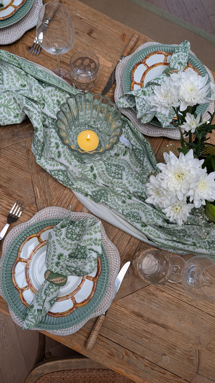 Trellis Green Rectangular Tablecloth