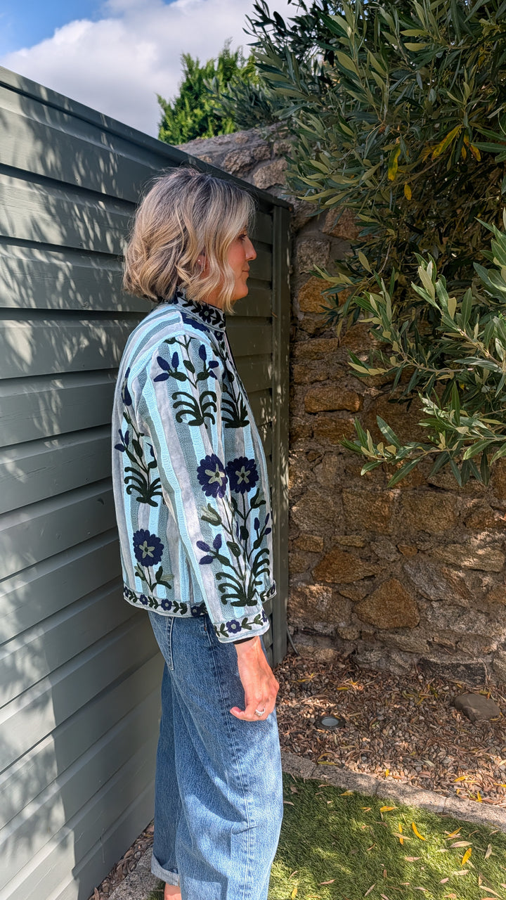Embroidered Velvet Suzani Jacket | No. 077-Jackets &amp; Coats-LNH Edit