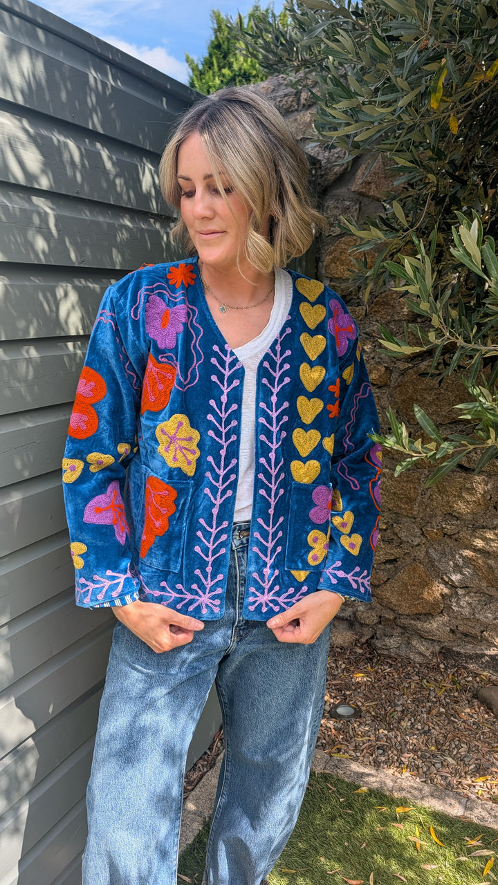 Embroidered Velvet Suzani Jacket | No. 066