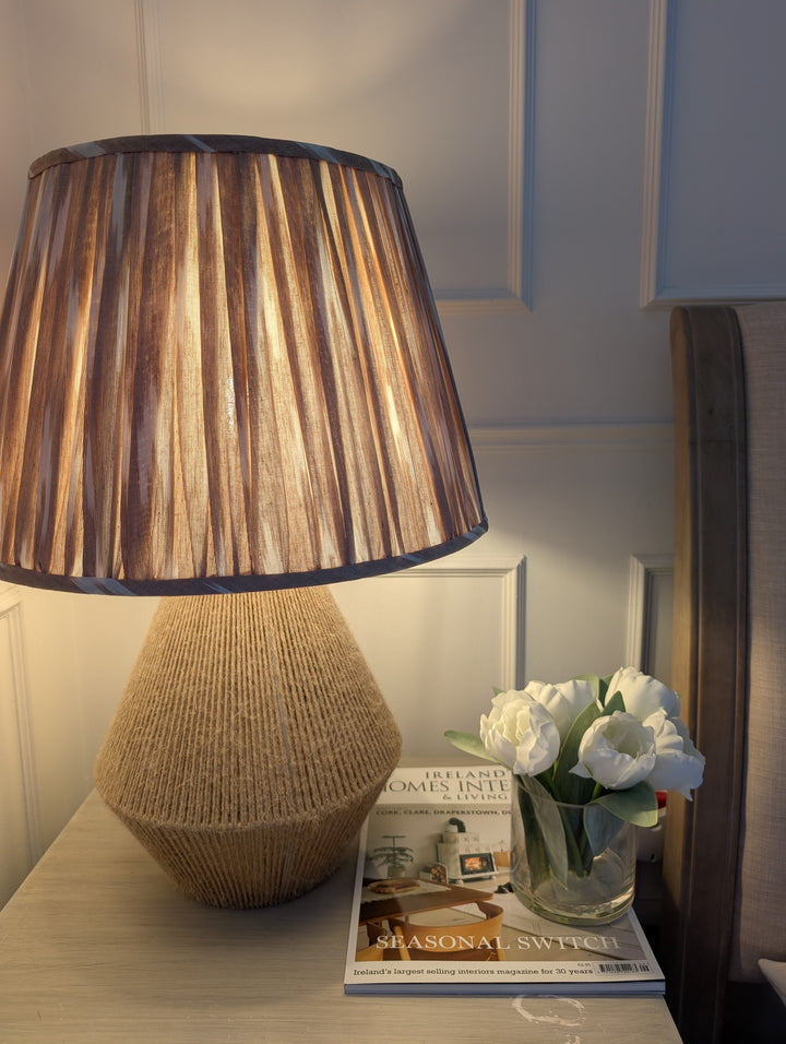 Beige Ikat Pleated Lampshade