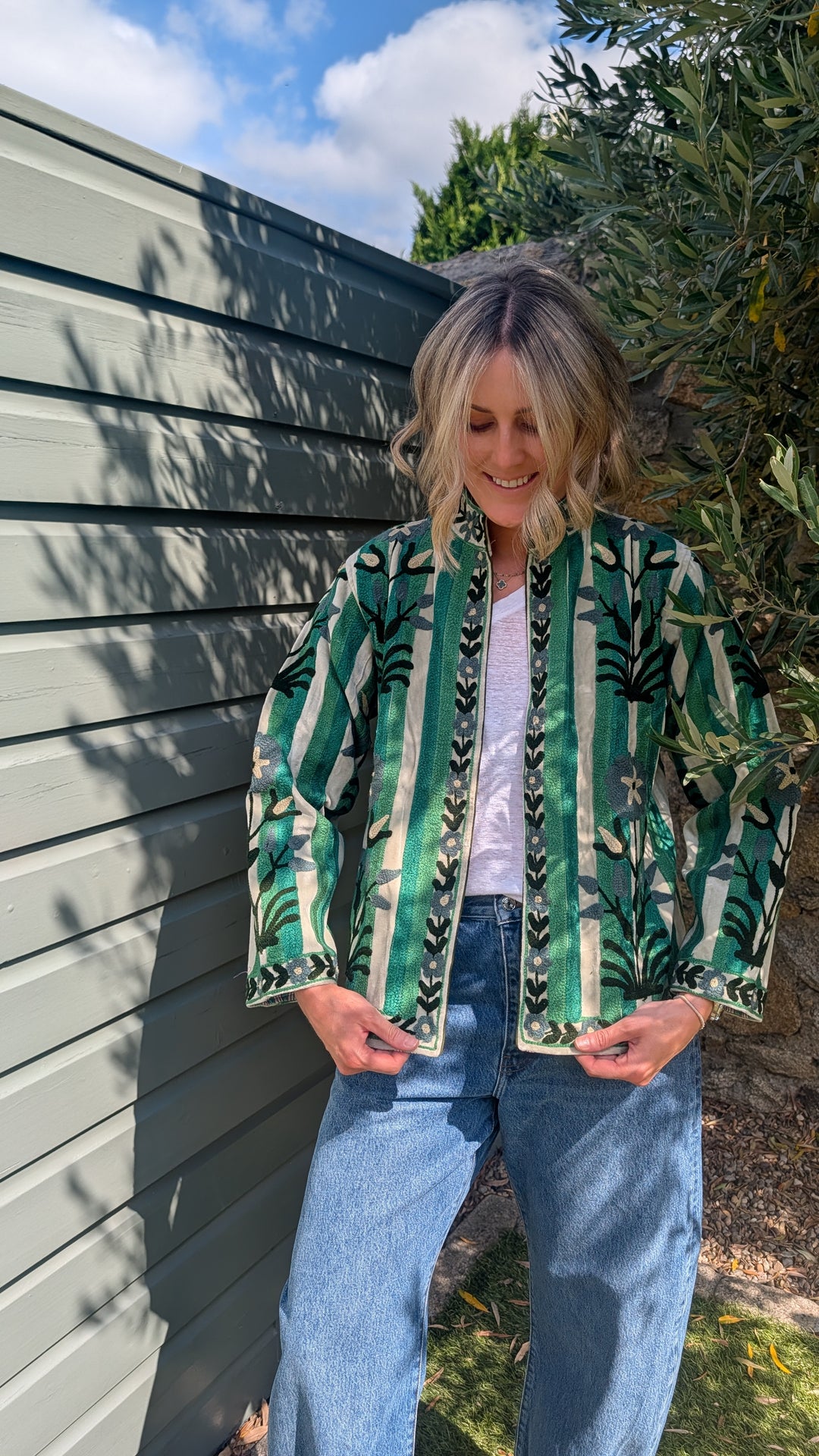 Embroidered Velvet Suzani Jacket | No. 082-Jackets &amp; Coats-LNH Edit