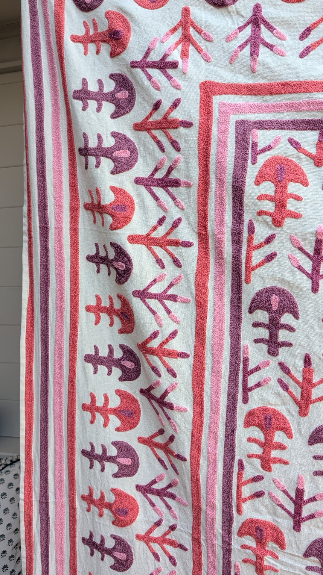 Suzani 058, Petal Pink-throw-LNH Edit