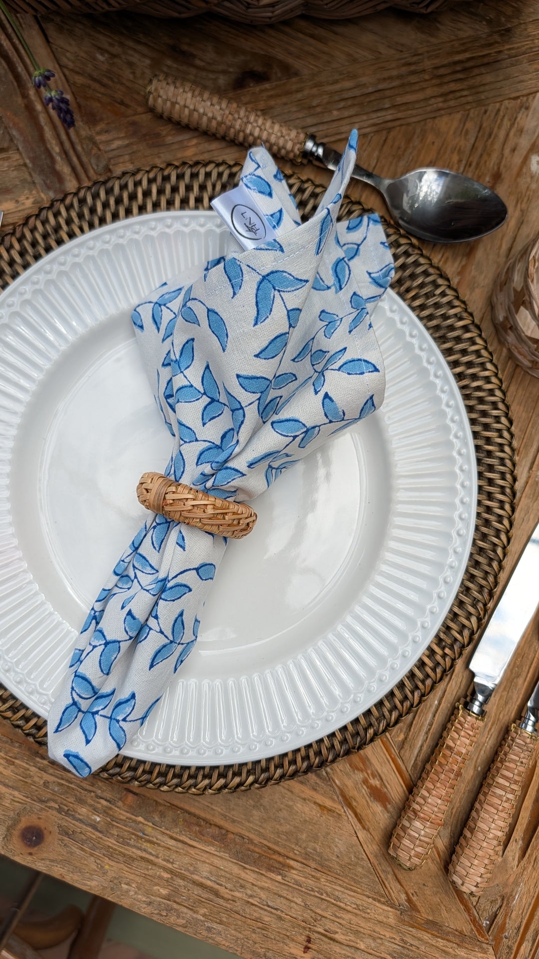 Tally Blue/ White Napkin, Set of 4