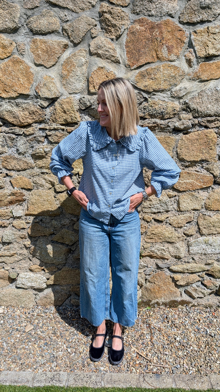 Blue gingham Blouse-Shirts & Tops-LNH Edit