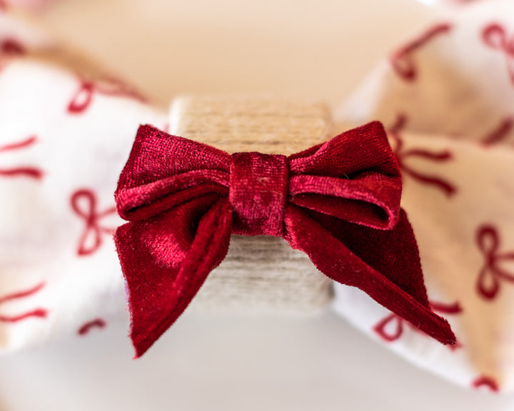 Velvet Bow Napkin Rings – Set of 2