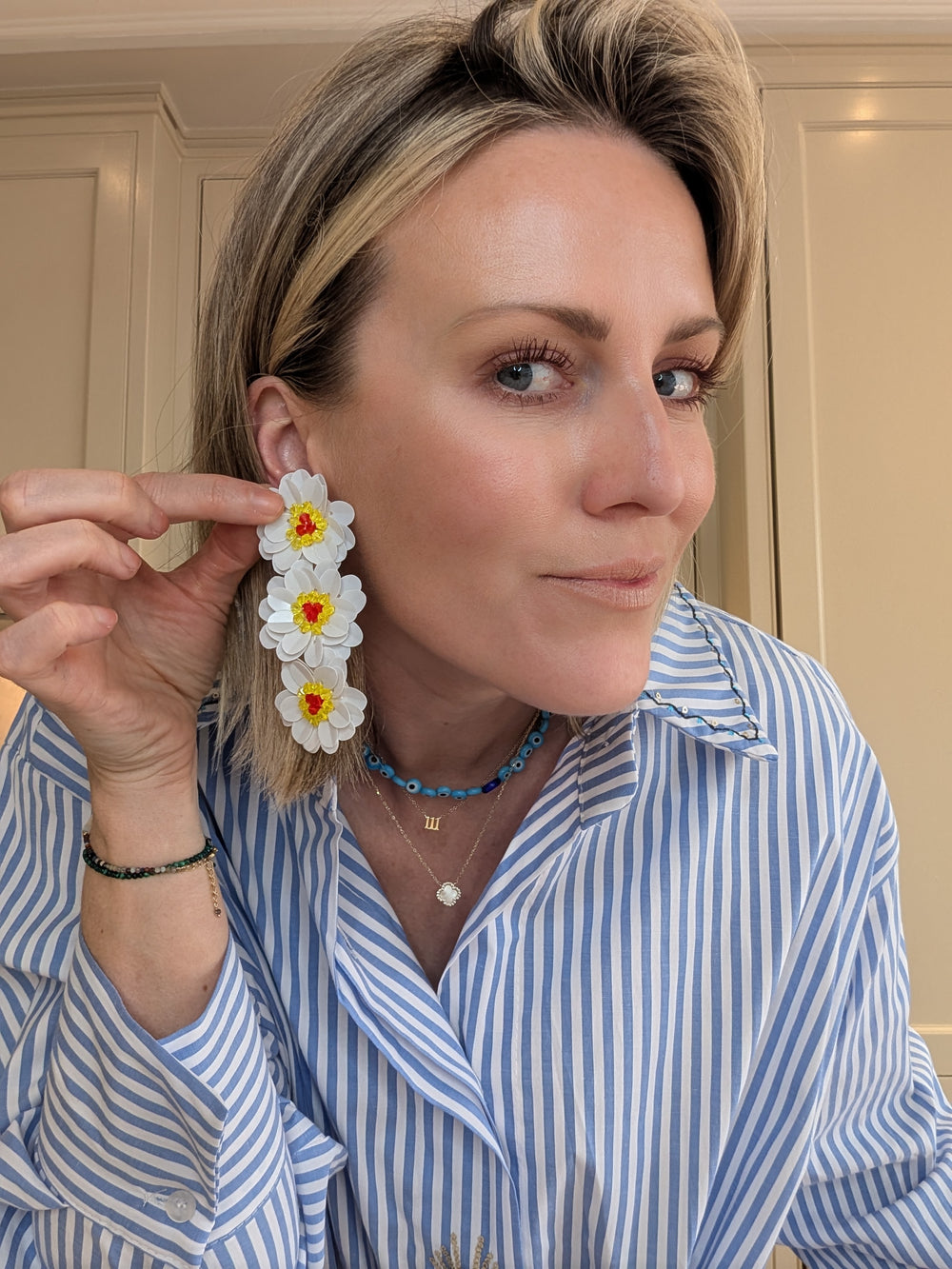 White Flower Earrings-Bracelets-LNH Edit