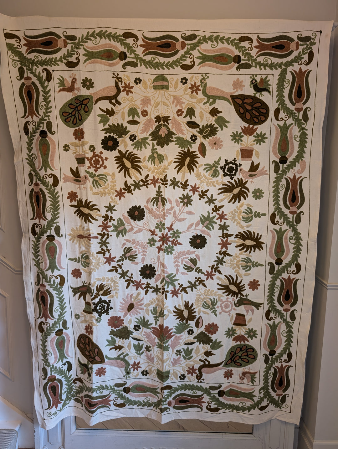 Suzani 010, Earthy Peacock