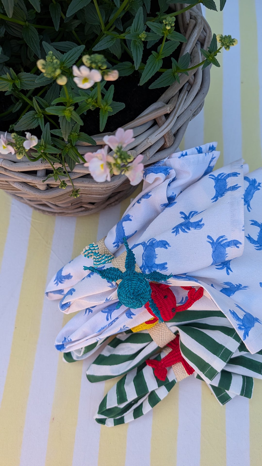 Blue Octopus Napkin Rings, Sold individually