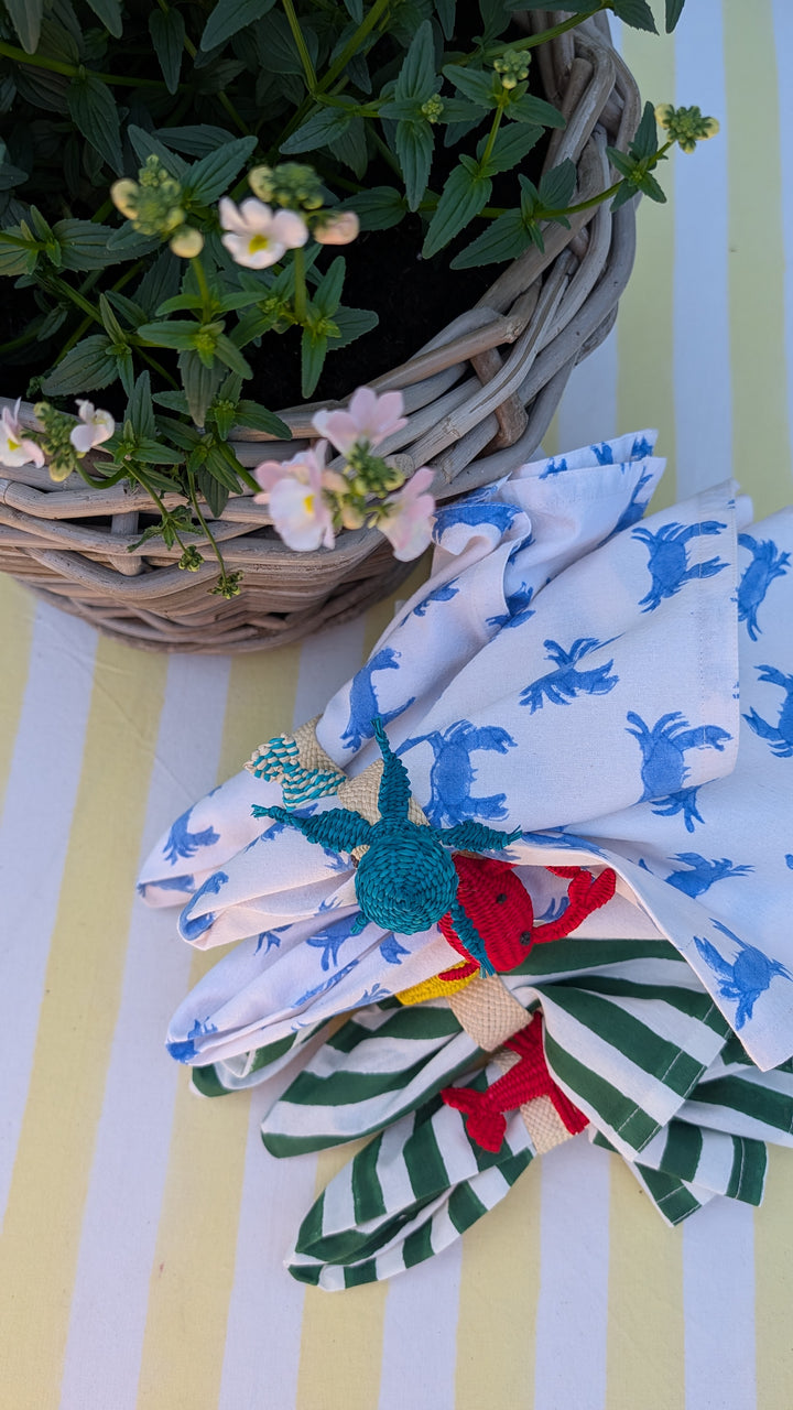 Blue Octopus Napkin Rings, Sold individually