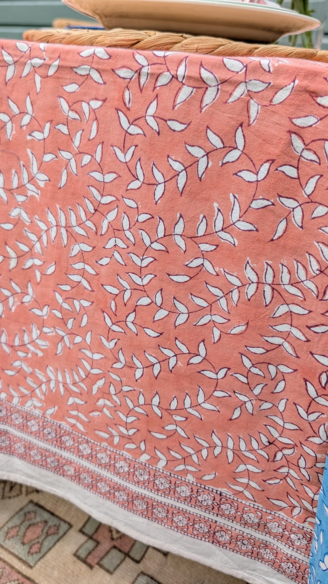 Tally Coral Rectangular Tablecloth