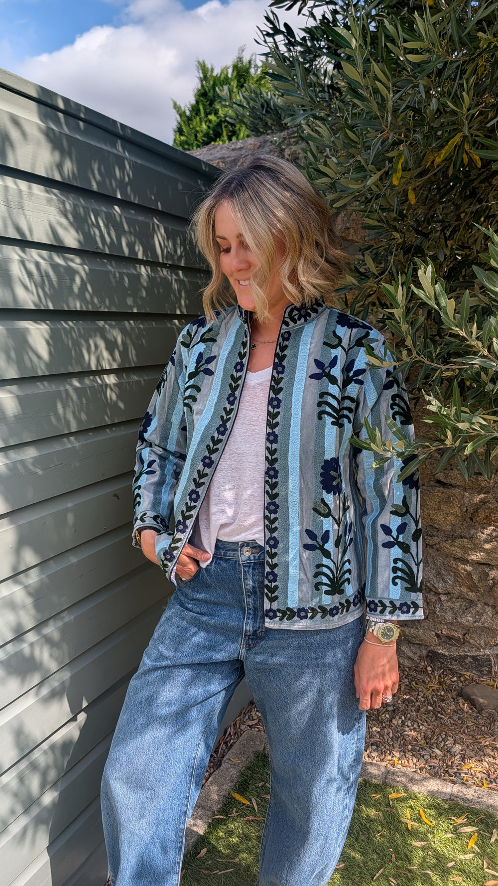 Embroidered Velvet Suzani Jacket | No. 077-Jackets & Coats-LNH Edit