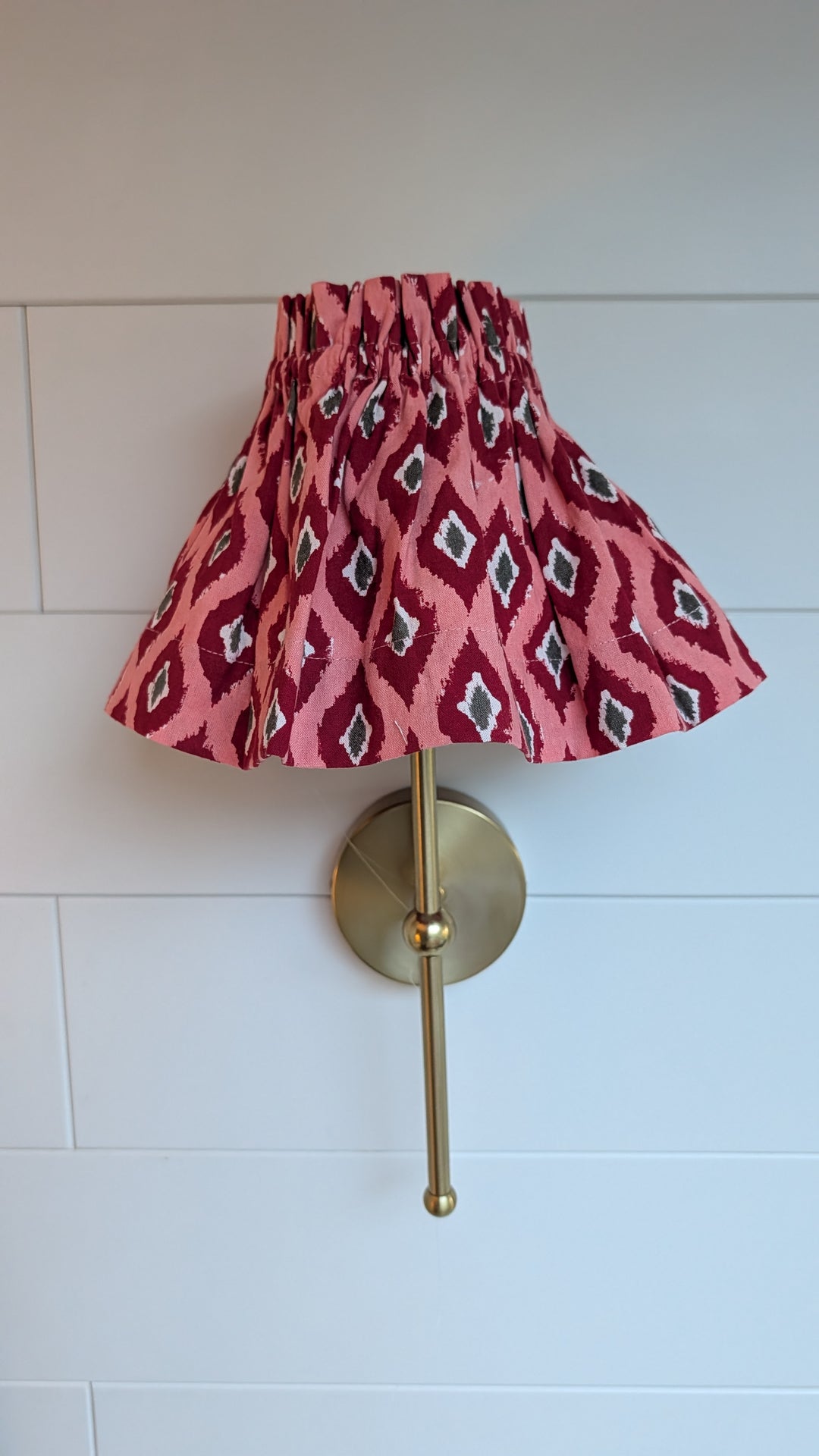 Small Ikat Red Lampshade Cover