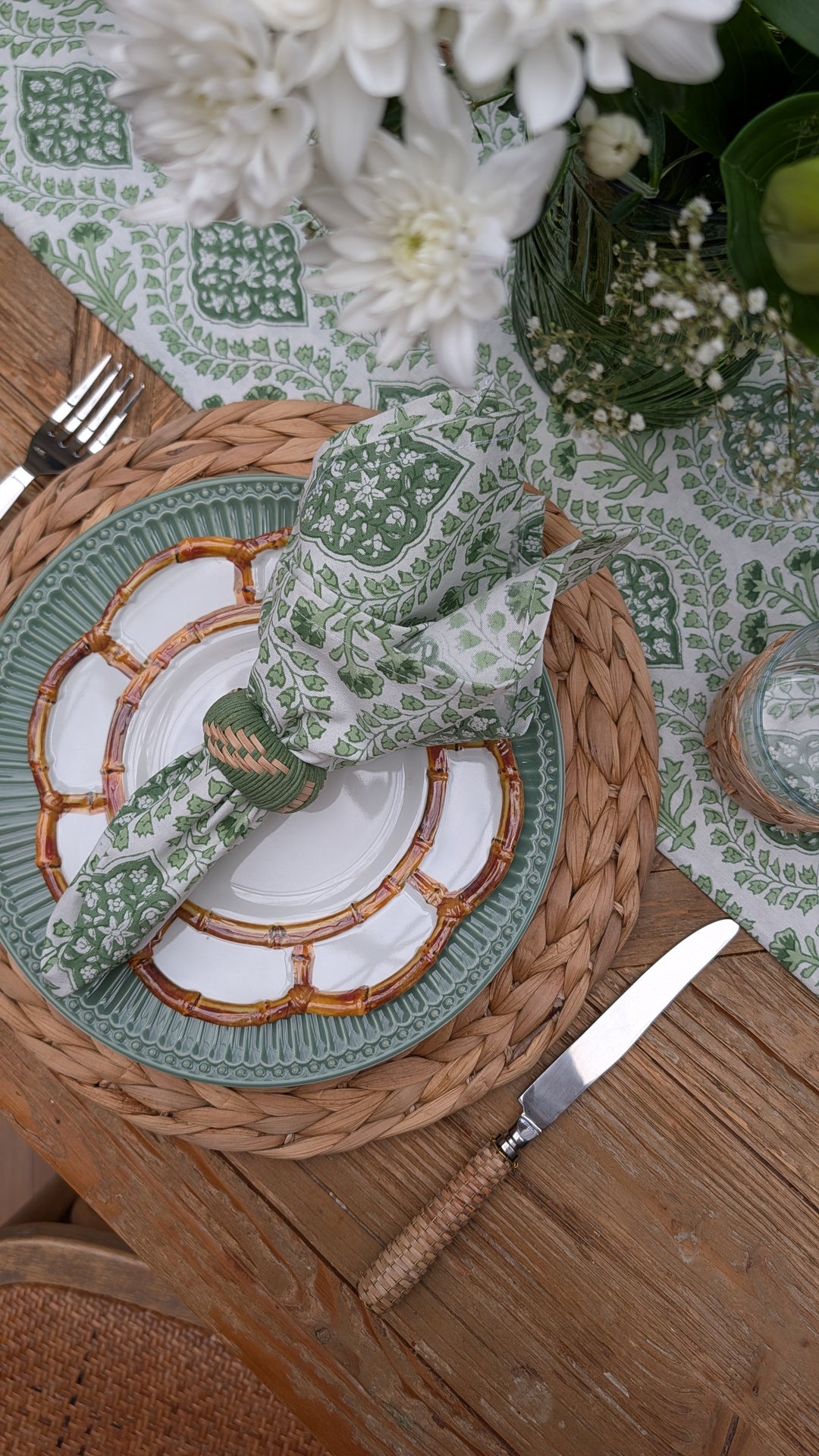Green Trellis Napkin, Set of 4