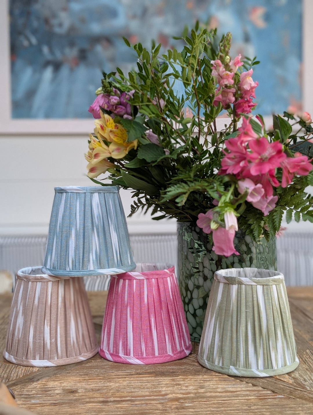 Pink Ikat Pleated Lampshade-Lampshades-LNH Edit