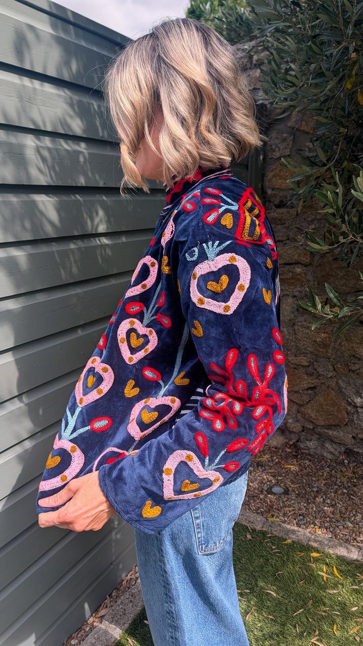 Embroidered Velvet Suzani Jacket | No. 071
